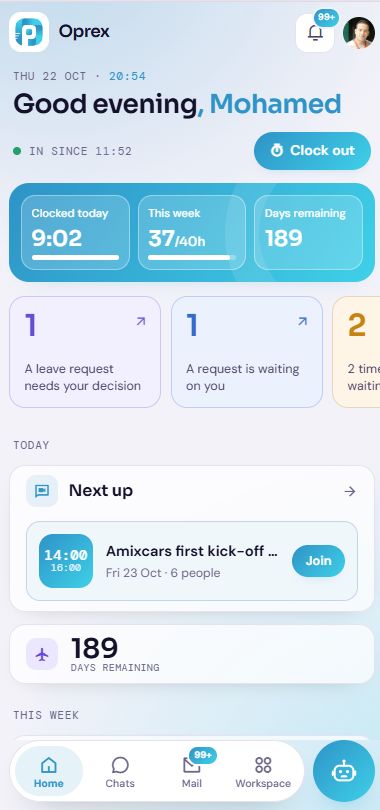 The Android app: the chat list and an incoming call